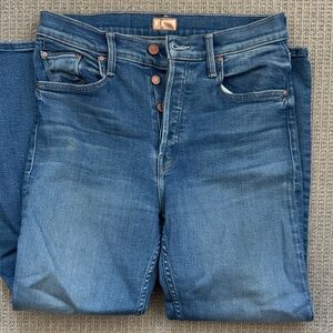 MOTHER High Rise Blue Jeans
